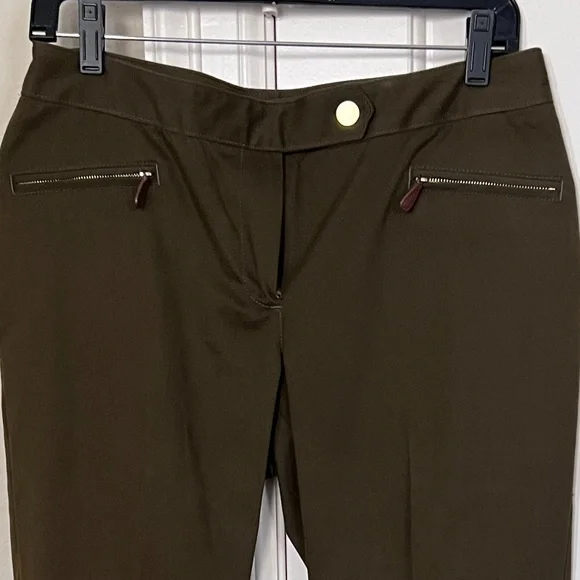 Talbots olive green brushed cotton pants - Picture 2 of 3